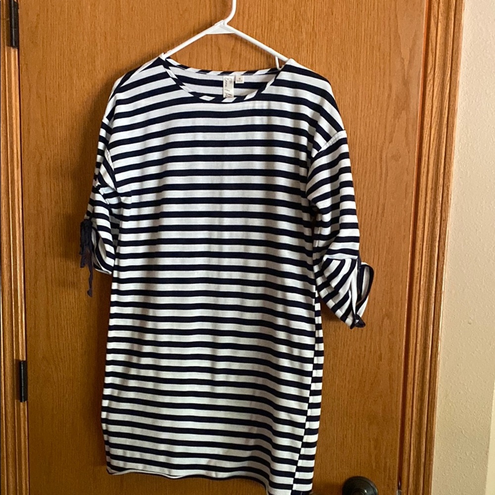 Emma & Michele Navy  and White Striped Dress